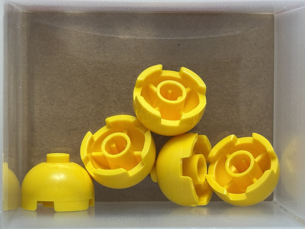 LEGO Parts - Yellow Brick, Round 2 x 2 Dome Top - No 553 - QTY 5