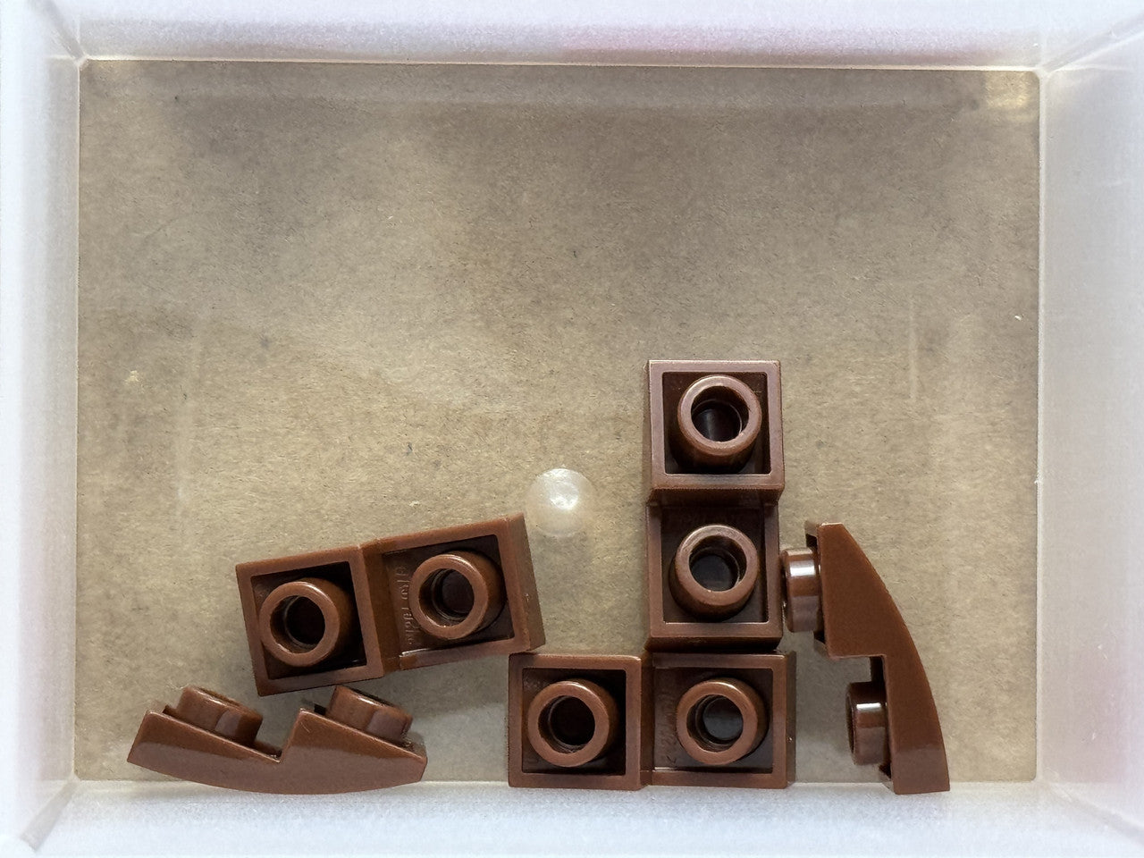 LEGO Parts - Reddish Brown Slope, Curved 2 x 1 x 2/3 Inverted - No 24201 - QTY 5