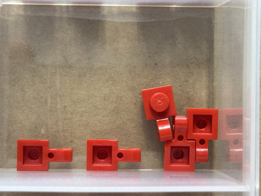 LEGO Parts - Red Plate 1 x 1 with Open O Clip - No 61252 - QTY 5