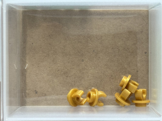 LEGO Parts - Pearl Gold Plate, Round 1 x 1 with Clip on Bottom - No 5264 - QTY 5
