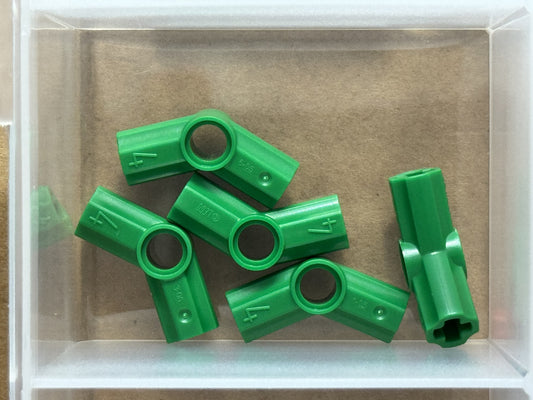 LEGO Parts - Green Technic, Axle and Pin Connector Angled #4 - No 32192 - QTY 5