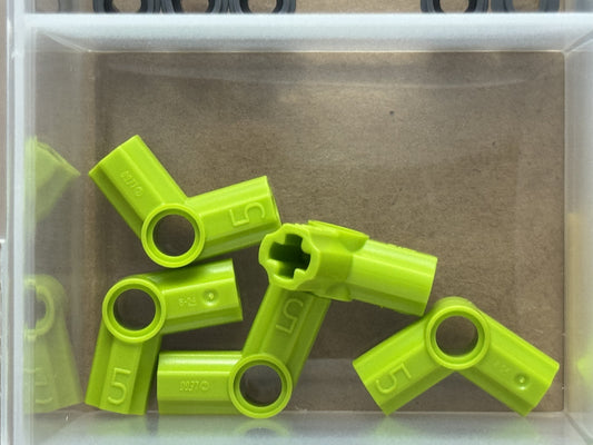 LEGO Parts - Lime Technic, Axle and Pin Connector Angled #5 - No 32015 - QTY 5
