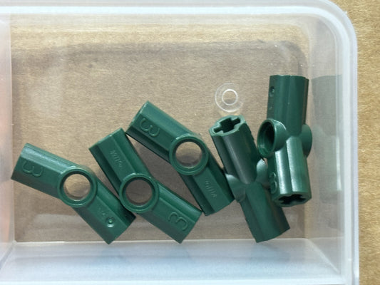 LEGO Parts - Dark Green Technic, Axle and Pin Angled #3 - No 32016 - QTY 5