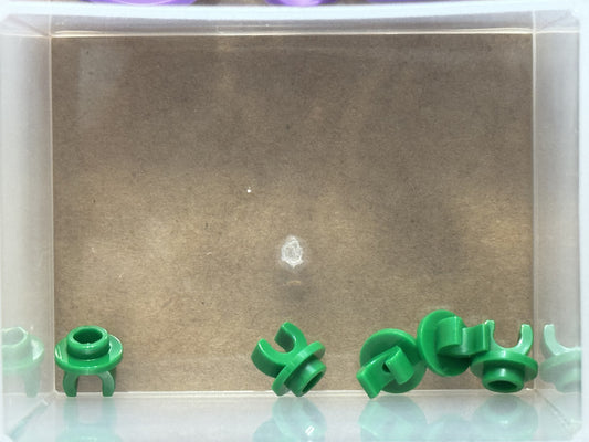 LEGO Parts - Green Plate, Round 1 x 1 with Clip on Bottom - No 5264 - QTY 5
