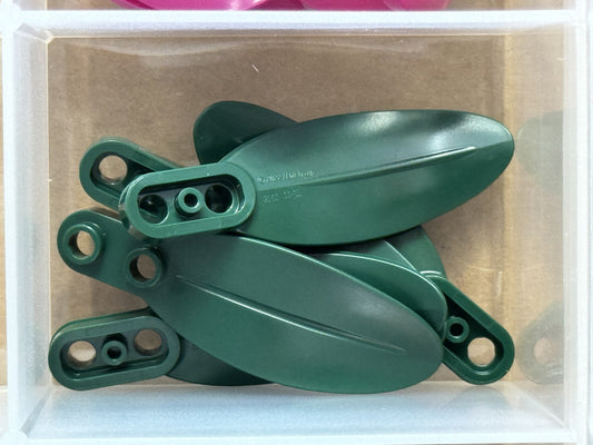 LEGO Parts - Dark Green Plant Plate, Round 1 x 2 Rounded Leaf - No 3565 - QTY 5