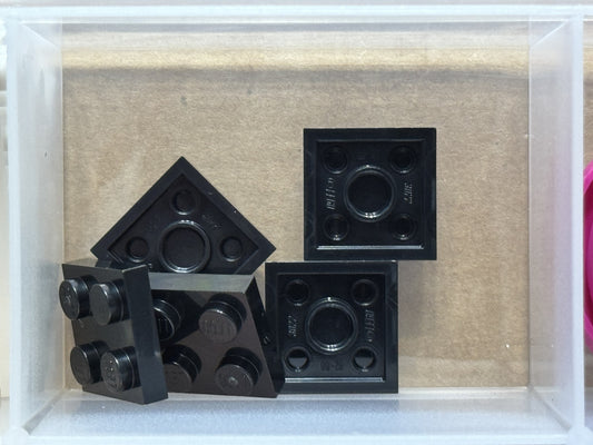 LEGO Parts - Black Plate 2 x 2 - No 3022 - QTY 5