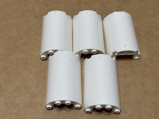 LEGO Parts - White Cylinder Half 2 x 4 x 5 with 1 x 2 Cutout - No 85941 - QTY 5