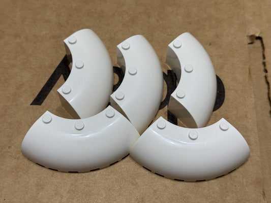 LEGO Parts - White Brick, Round Corner 6 x 6 x 2 - No 87559 - QTY 5