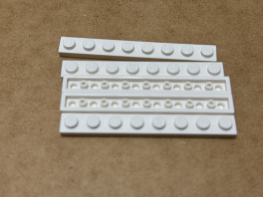 LEGO Parts - White Plate 1 x 8 - No 3460 - QTY 5