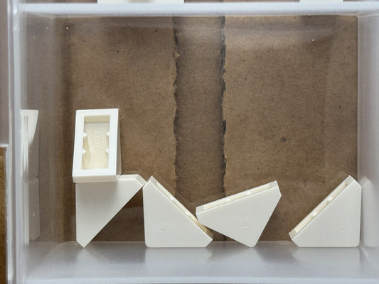 LEGO Parts - White Slope 45 2 x 1 Double - No 3044c - QTY 5