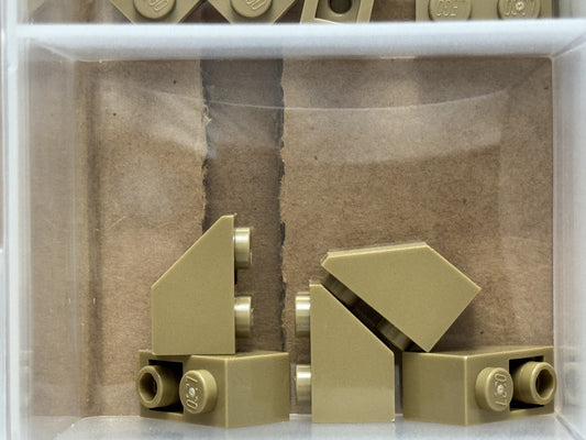 LEGO Parts - Dark Tan Slope, Inverted 45 2 x 1 - No 3665 - QTY 5