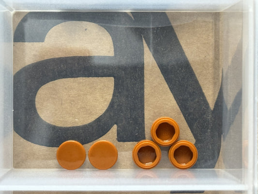 LEGO Parts - Dark Orange Tile, Round 1 x 1 - No 98138 - QTY 5