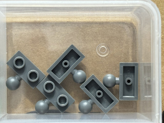 LEGO Parts - Dark Bluish Gray Plate 1 x 2 Tow Ball on Side - No 14417 - QTY 5