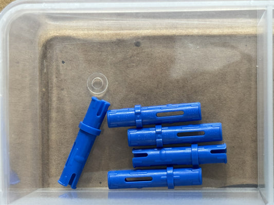 LEGO Parts - Blue Technic, Pin 3L with Friction Ridges - No 6558 - QTY 5