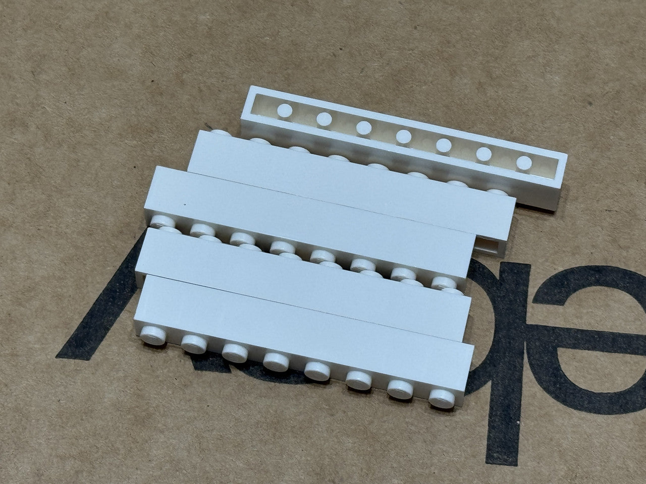 LEGO Parts - White Brick 1 x 8 - No 3008 - QTY 5