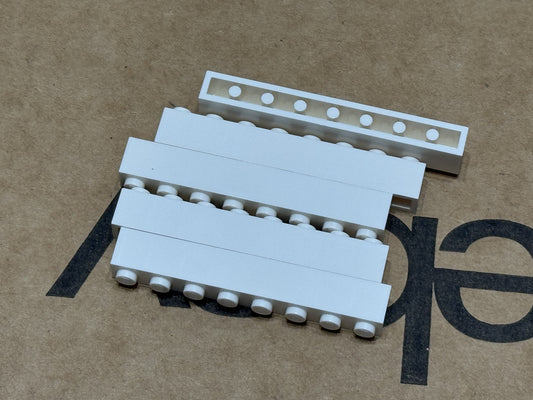 LEGO Parts - White Brick 1 x 8 - No 3008 - QTY 5