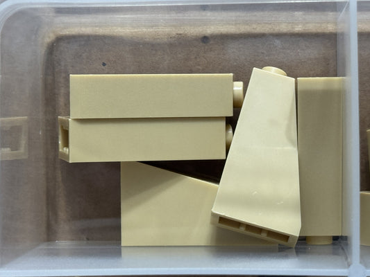 LEGO Parts - Tan Slope 75 2 x 1 x 3 - Hollow Stud - No 4460b - QTY 5