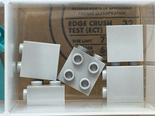 LEGO Parts - Light Bluish Gray Brick 1 x 2 x 1 2/3 Studs Side - No 22885 - QTY 5