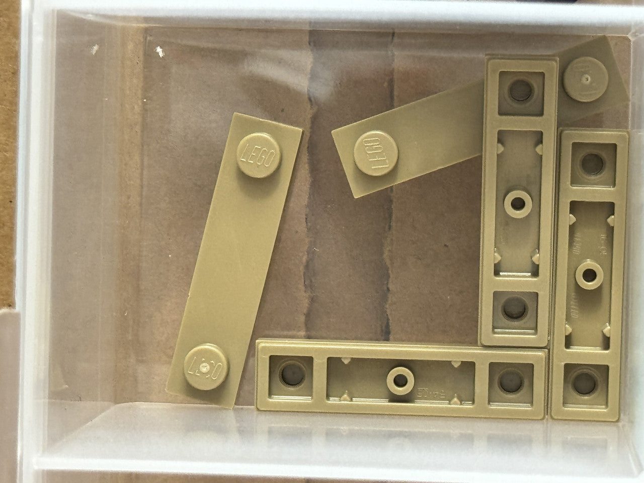 LEGO Parts - Dark Tan Plate 1 x 4 with 2 Studs with Groove - No 41740 - QTY 5