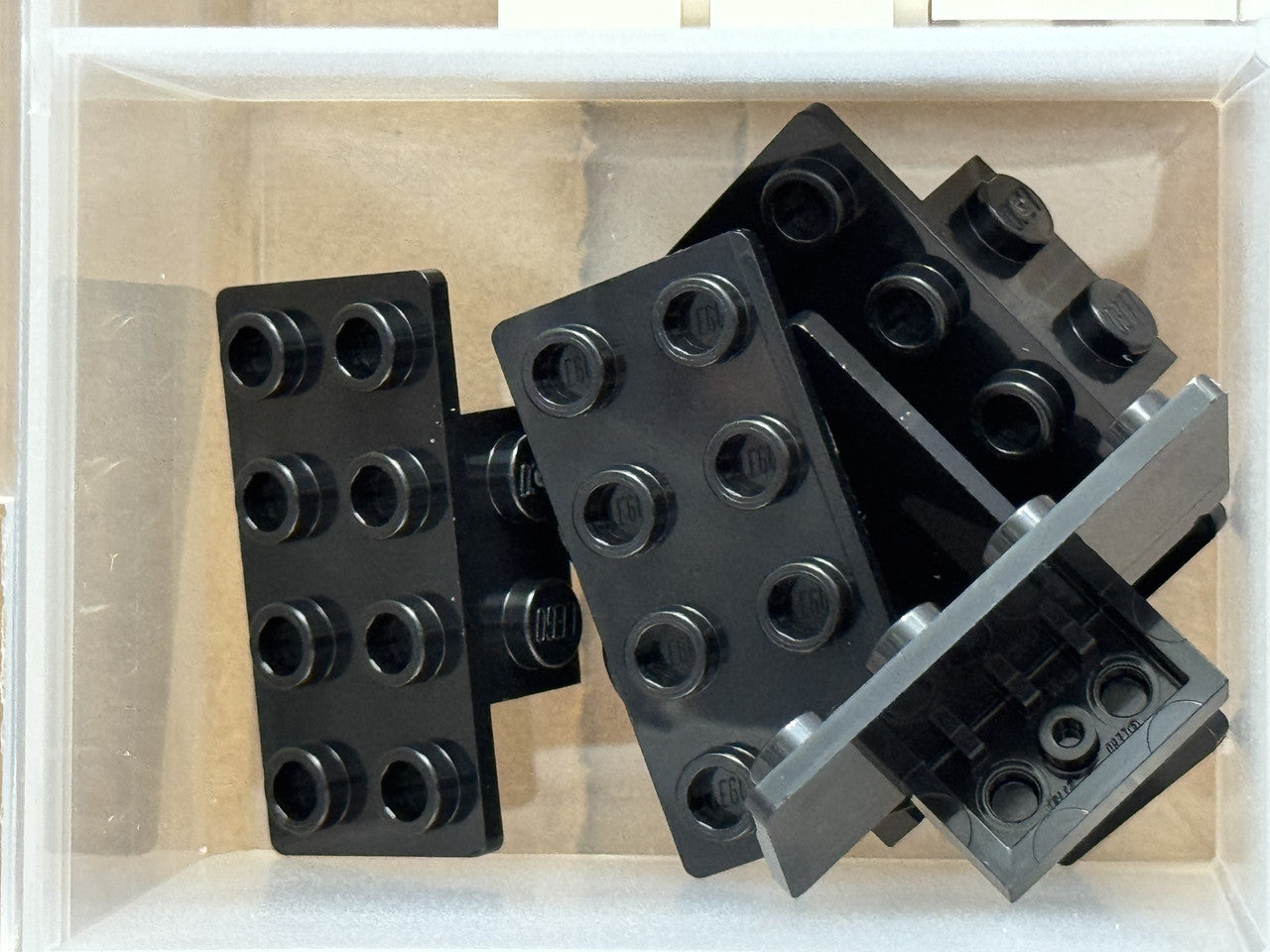 LEGO Parts - Black Bracket 1 x 2 - 2 x 4 - No 93274 - QTY 5