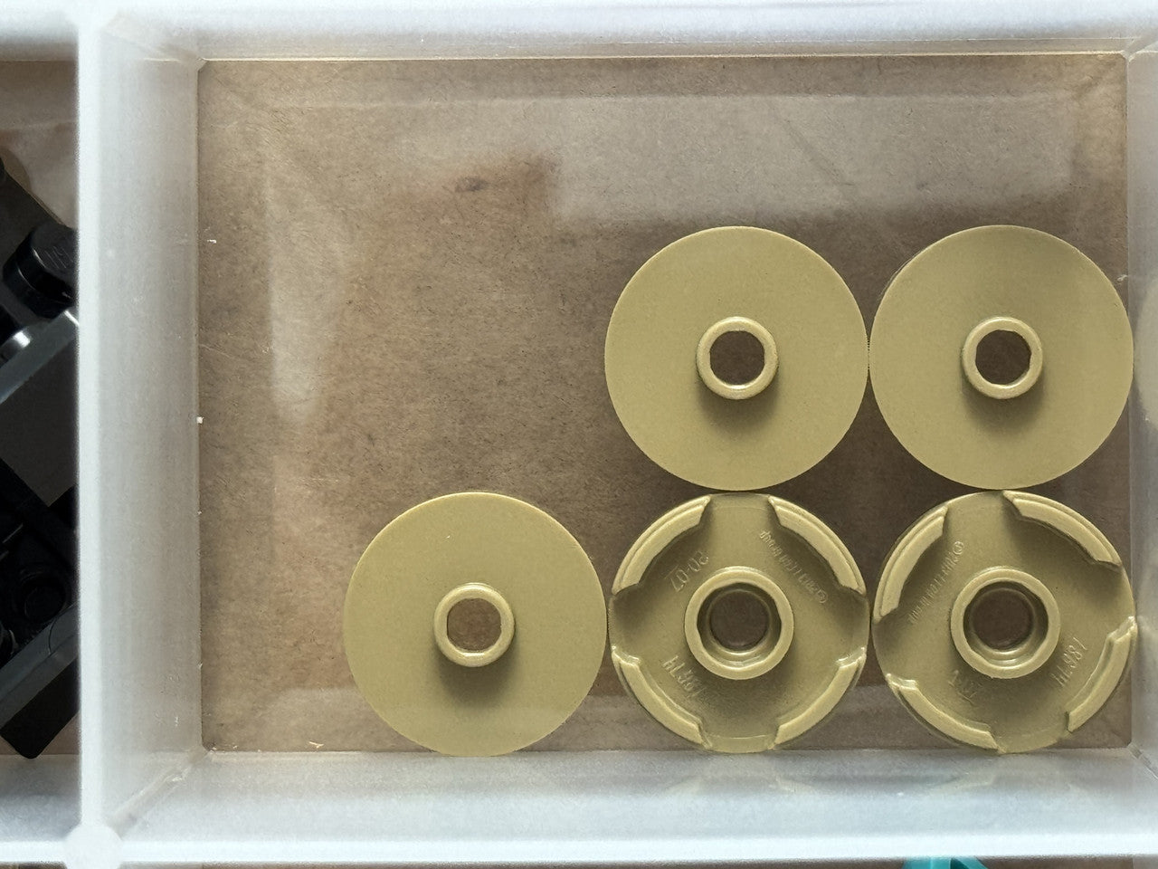 LEGO Parts - Dark Tan Tile, Round 2 x 2 with Open Stud - No 18674 - QTY 5