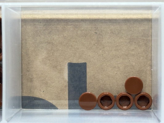 LEGO Parts - Reddish Brown Tile, Round 1 x 1 - No 98138 - QTY 5