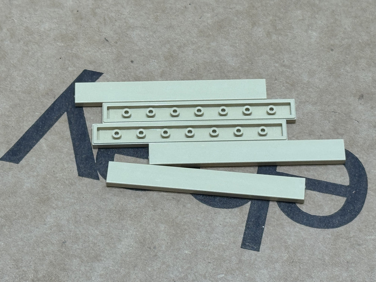LEGO Parts - Tan Tile 1 x 8 - No 4162 - QTY 5