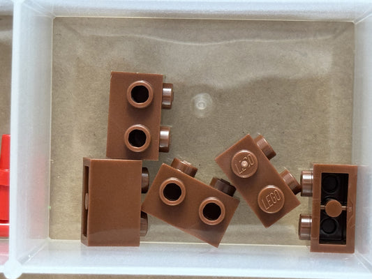 LEGO Parts - Reddish Brown Brick 1 x 2 with Studs on 1 Side - No 11211 - QTY 5
