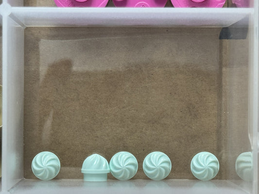 LEGO Parts - Light Aqua Plate, Round 1 x 1 Vertical Swirl - No 15470 - QTY 5