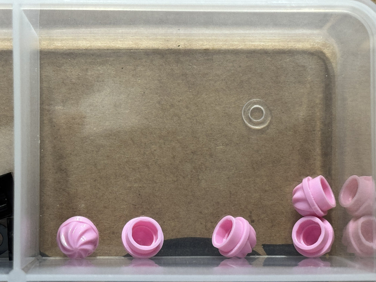LEGO Parts - Bright Pink Plate, Round 1 x 1 Vertical Swirl - No 15470 - QTY 5