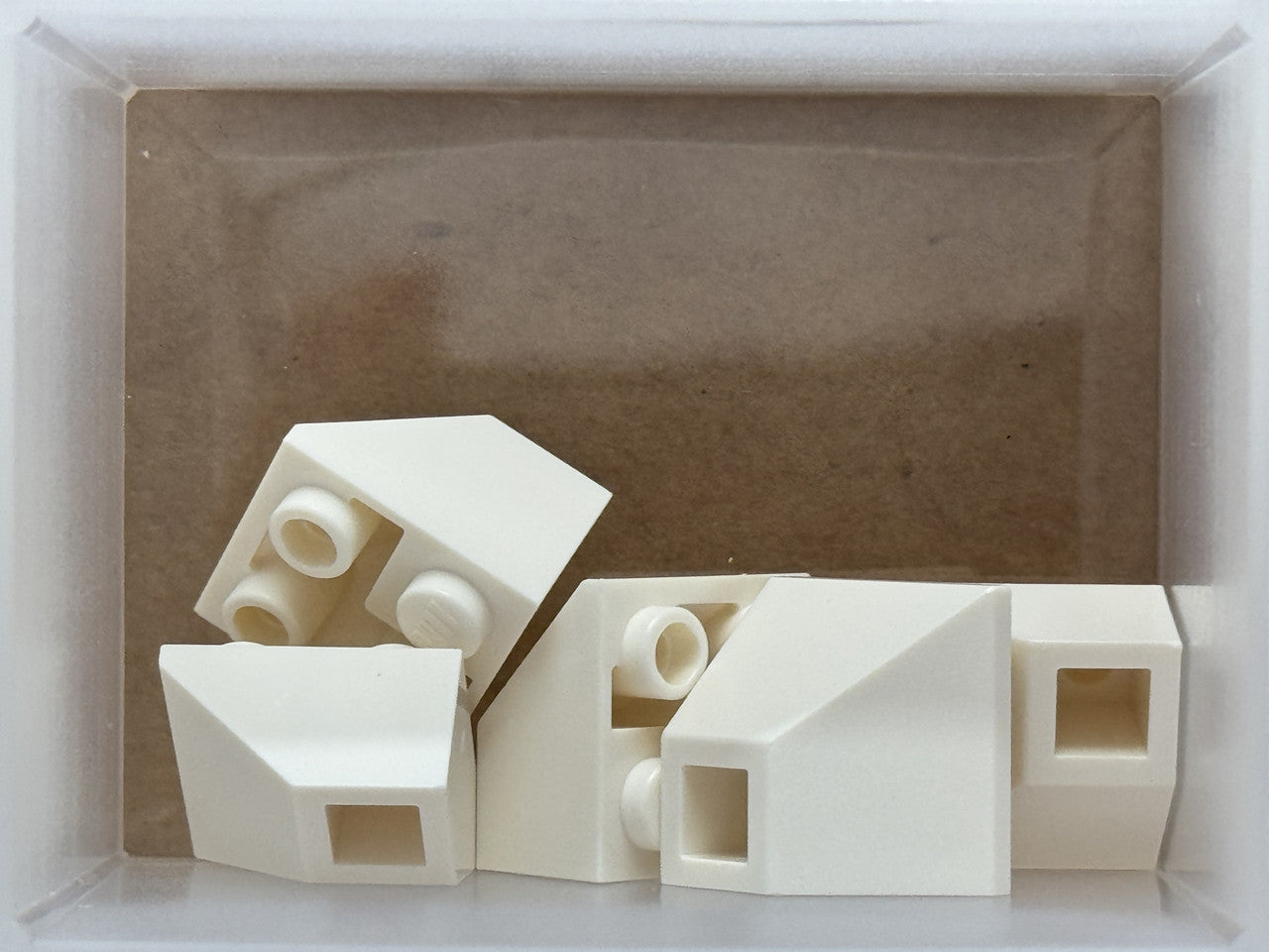 LEGO Parts - White Slope, Inverted 45 2 x 2 Double Convex - No 3676 - QTY 5
