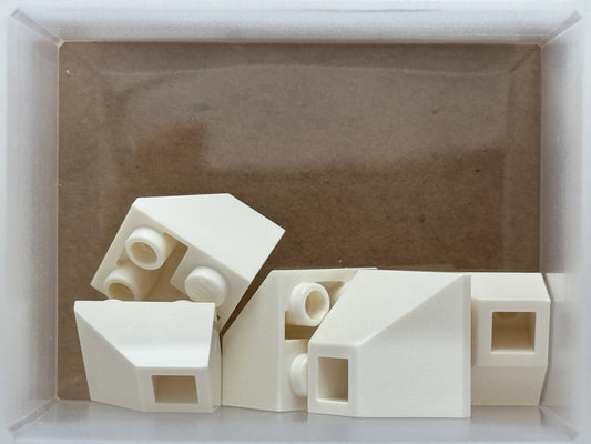 LEGO Parts - White Slope, Inverted 45 2 x 2 Double Convex - No 3676 - QTY 5