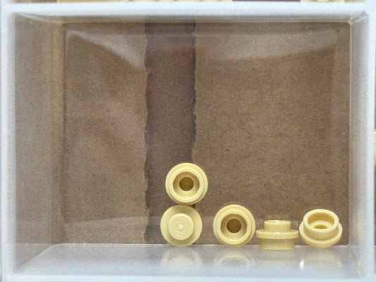 LEGO Parts - Tan Plate, Round 1 x 1 - No 4073 - QTY 5