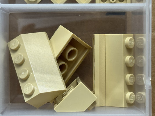 LEGO Parts - Tan Slope 45 2 x 4 - No 3037 - QTY 5