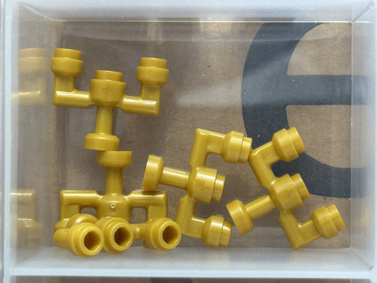 LEGO Parts - Pearl Gold Minifigure Candlestick / Candelabra - No 73117 - QTY 5