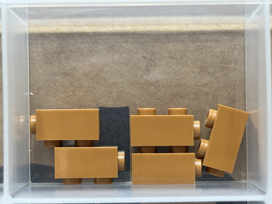LEGO Parts - Medium Nougat Brick 1 x 1 x 1 2/3 Studs on Side - No 32952 - QTY 5