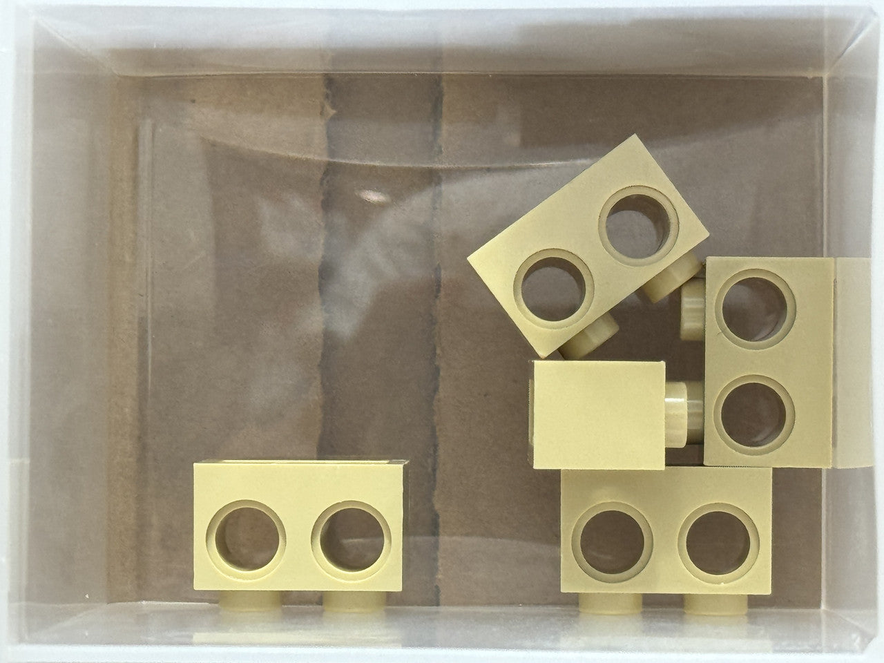 LEGO Parts - Tan Technic, Brick 1 x 2 with Holes - No 32000 - QTY 5