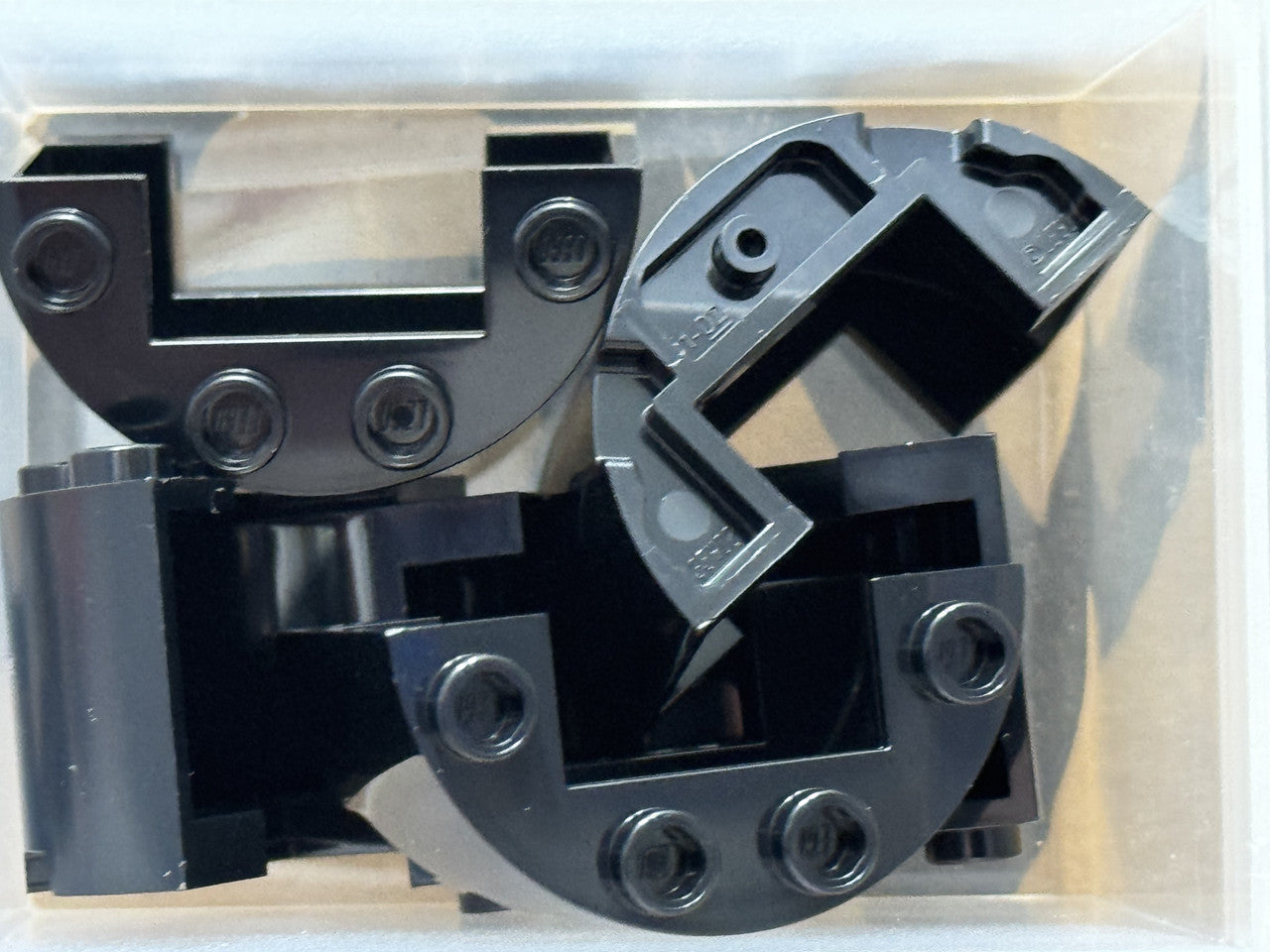 LEGO Parts - Black Cylinder Half 2 x 4 x 2 with 1 x 2 Cutout - No 24593 - QTY 5
