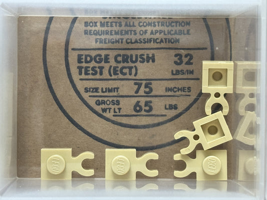 LEGO Parts - Tan Plate 1 x 1 with Open O Clip Thick - No 4085d - QTY 5