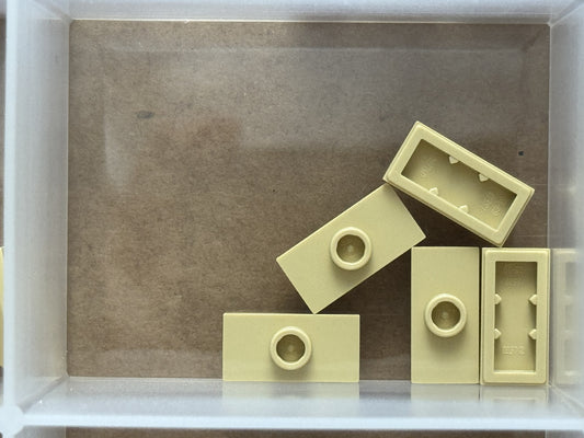 LEGO Parts - Tan Plate 1 x 2 with 1 Stud (Jumper) - No 15573 - QTY 5