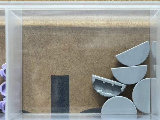 LEGO Parts - Light Bluish Gray Tile, Round 1 x 2 Half - No 1748 - QTY 5