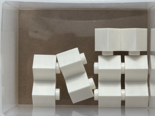 LEGO Parts - White Brick, Modified Facet 2 x 2 - No 87620 - QTY 5