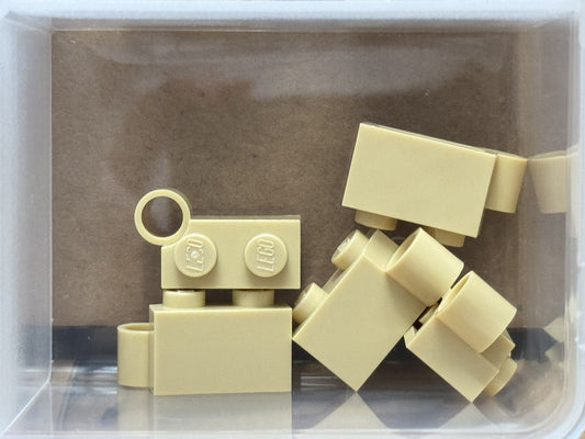 LEGO Parts - Tan Hinge Brick 1 x 4 Swivel Base - No 3831 - QTY 5