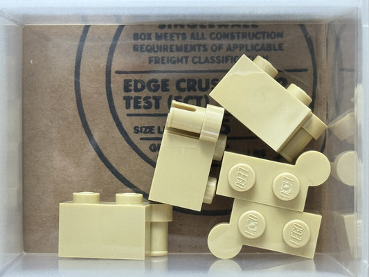 LEGO Parts - Tan Hinge Brick 1 x 4 Swivel Top - No 3830 - QTY 5