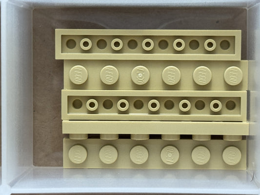 LEGO Parts - Tan Plate 1 x 6 - No 3666 - QTY 5