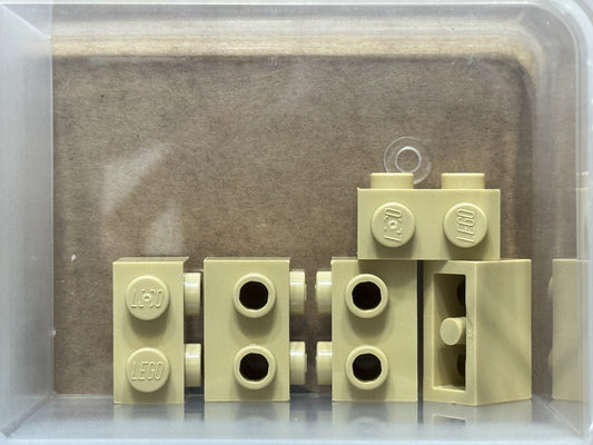 LEGO Parts - Tan Brick, Modified 1 x 2 with Studs on 1 Side - No 11211 - QTY 5