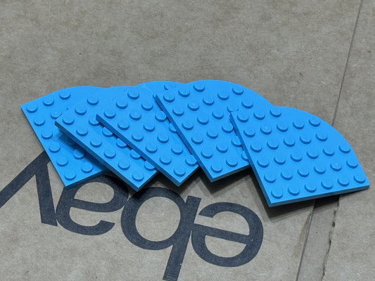 LEGO Parts - Medium Azure Plate, Round Corner 6 x 6 - No 6003 - QTY 5