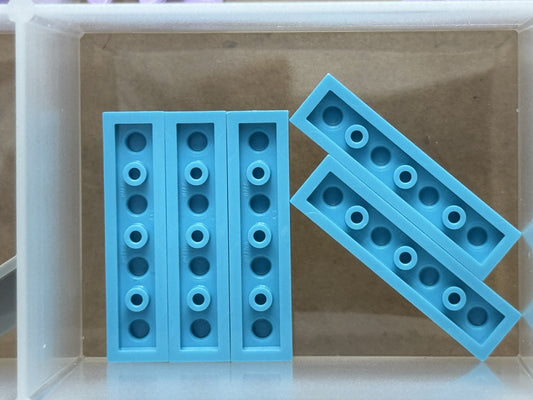LEGO Parts - Medium Azure Plate 1 x 4 - No 3710 - QTY 5
