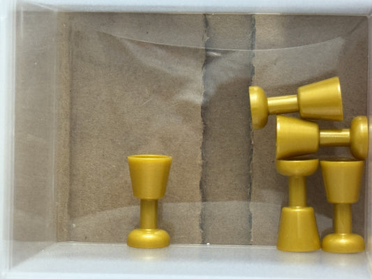 LEGO Parts - Pearl Gold Minifigure, Utensil Goblet - No 2343 - QTY 5