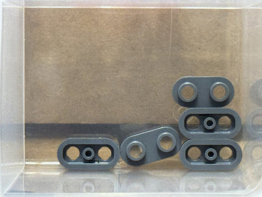 LEGO Parts - Dark Bluish Gray Plate, Round 1 x 2 Open Studs - No 35480 - QTY 5